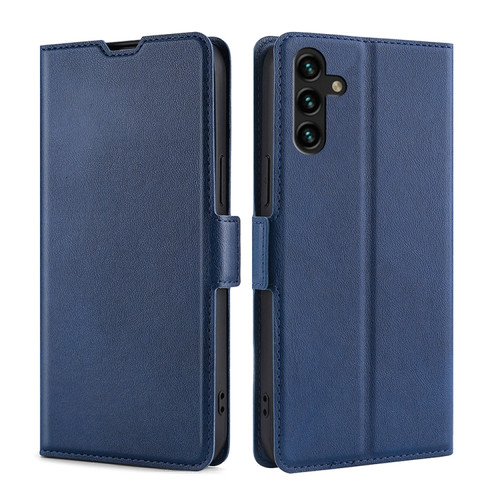 Samsung Galaxy A13 5G Ultra-thin Voltage Buckle PU + TPU Horizontal Flip Leather Case with Holder & Card Slot - Blue