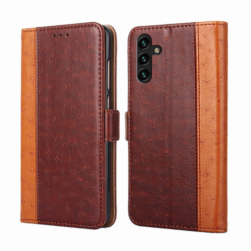 Samsung Galaxy A13 5G Ostrich Texture Horizontal Flip Leather Case with Holder & Card Slots & Wallet - Brown