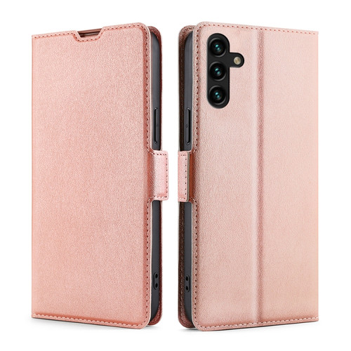 Samsung Galaxy A13 5G Ultra-thin Voltage Buckle PU + TPU Horizontal Flip Leather Case with Holder & Card Slot - Rose Gold