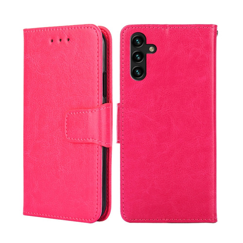 Samsung Galaxy A13 5G Crystal Texture Horizontal Flip Leather Case with Holder & Card Slots & Wallet - Rose Red