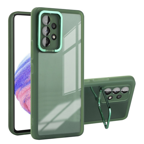 Samsung Galaxy A13 4G / 5G Invisible Lens Bracket Matte Transparent Phone Case - Dark Green