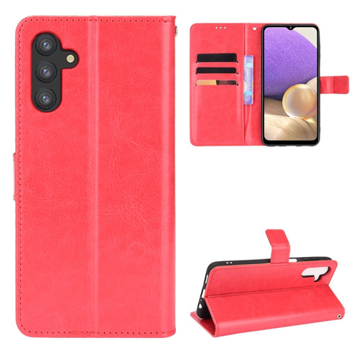 Samsung Galaxy A13 5G Crazy Horse Texture Horizontal Flip Phone Leather Case with Holder & Card Slots & Lanyard - Red