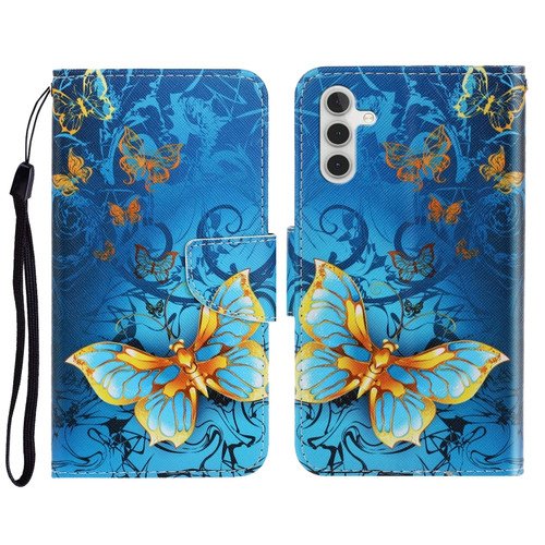 Samsung Galaxy A13 5G 3D Colored Drawing Horizontal Flip Leather Phone Case with Holder & Card Slots & Wallet - Jade Butterfly