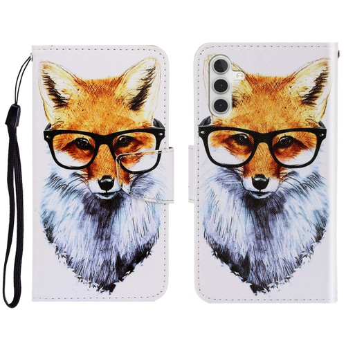 Samsung Galaxy A13 5G 3D Colored Drawing Horizontal Flip Leather Phone Case with Holder & Card Slots & Wallet - Fox