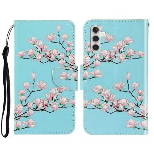 Samsung Galaxy A13 5G 3D Colored Drawing Horizontal Flip Leather Phone Case with Holder & Card Slots & Wallet - Magnolia