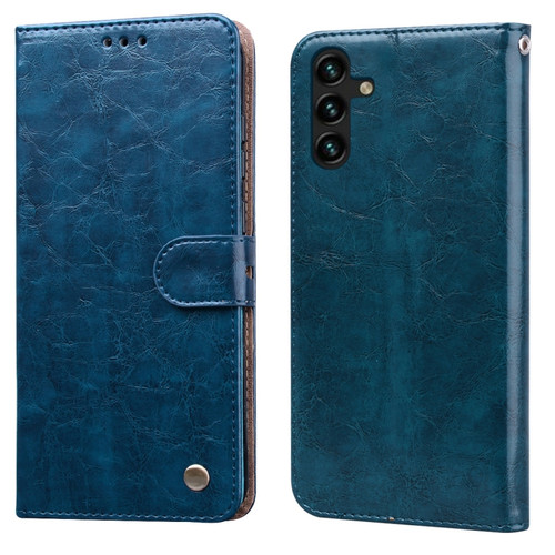 Samsung Galaxy A13 5G Oil Wax Texture Leather Phone Case - Blue