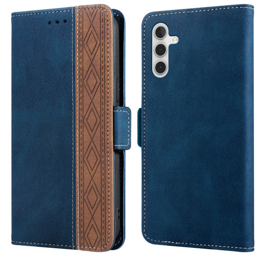 Samsung Galaxy A13 5G Stitching Side-Magnetic RFID Leather Phone Case - Royal Blue