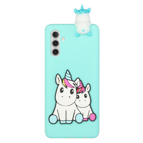 Samsung Galaxy A13 5G Shockproof 3D Lying Cartoon TPU Phone Case - Couple Unicorn