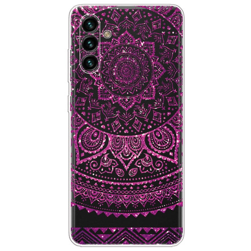 Samsung Galaxy A13 5G Gradient Lace Transparent TPU Phone Case - Rose Red