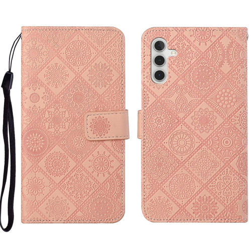 Samsung Galaxy A13 5G Ethnic Style Embossed Pattern Leather Phone Case - Pink