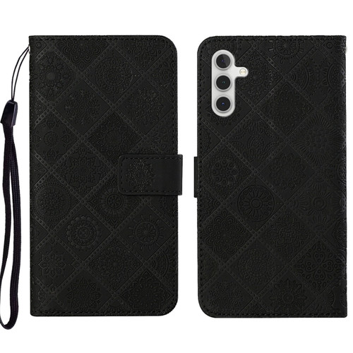 Samsung Galaxy A13 5G Ethnic Style Embossed Pattern Leather Phone Case - Black