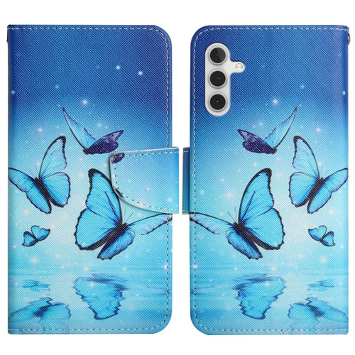 Samsung Galaxy A13 5G Painted Pattern Horizontal Flip Leather Phone Case - Flying Butterfly