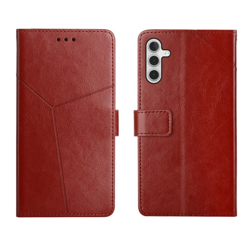 Samsung Galaxy A13 5G Y Stitching Horizontal Flip Leather Phone Case - Brown