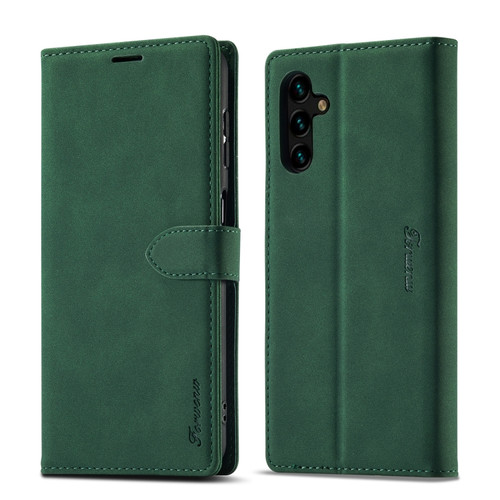 Samsung Galaxy A13 5G Forwenw F1 Series Matte Strong Magnetism Leather Phone Case - Green