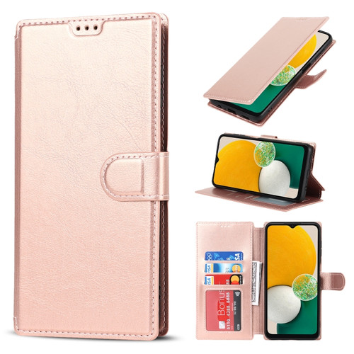Samsung Galaxy A13 5G Shockproof PU + TPU Leather Phone Case - Rose Gold