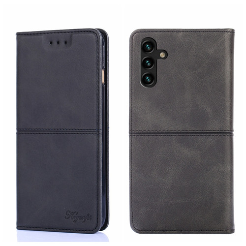 Samsung Galaxy A13 5G Cow Texture Magnetic Horizontal Flip Leather Phone Case - Black