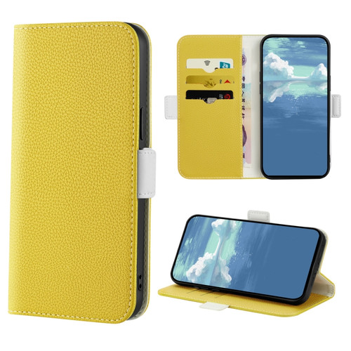 Samsung Galaxy A13 5G Candy Color Litchi Texture Leather Phone Case - Yellow