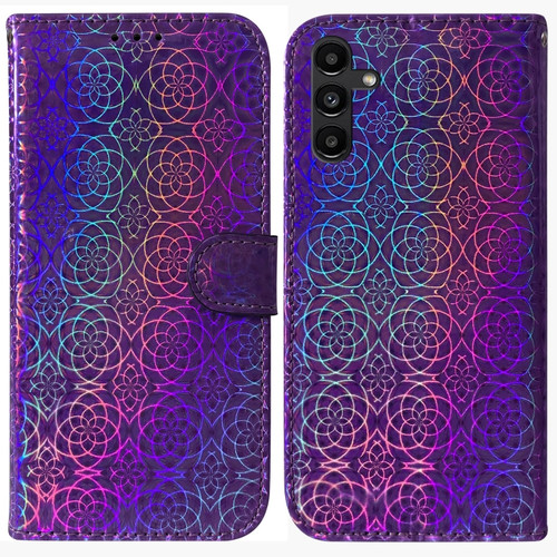 Samsung Galaxy A13 5G Colorful Magnetic Buckle Leather Phone Case - Purple