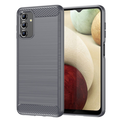 Samsung Galaxy A13 5G Brushed Texture Carbon Fiber TPU Phone Case - Grey