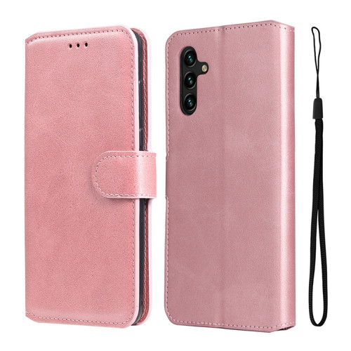 Samsung Galaxy A13 5G JUNSUNMAY Calf Texture Leather Phone Case - Pink
