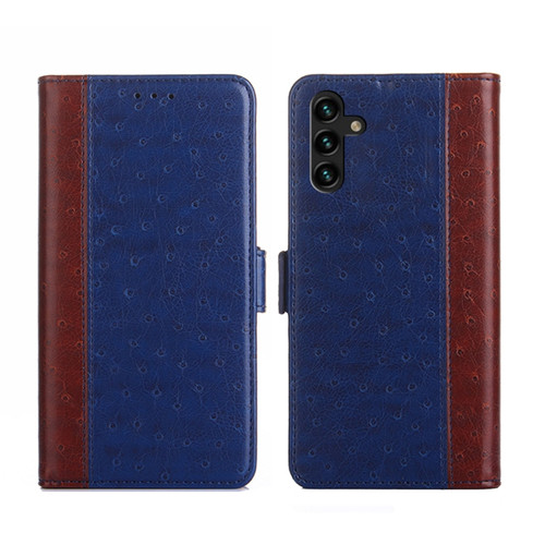 Samsung Galaxy A13 5G Ostrich Texture Flip Leather Phone Case - Blue