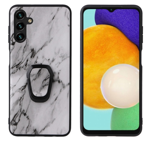 Samsung Galaxy A13 5G Leather Back Phone Case with Holder - Marble