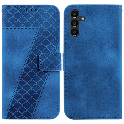 Samsung Galaxy A13 5G 7-shaped Embossed Leather Phone Case - Blue