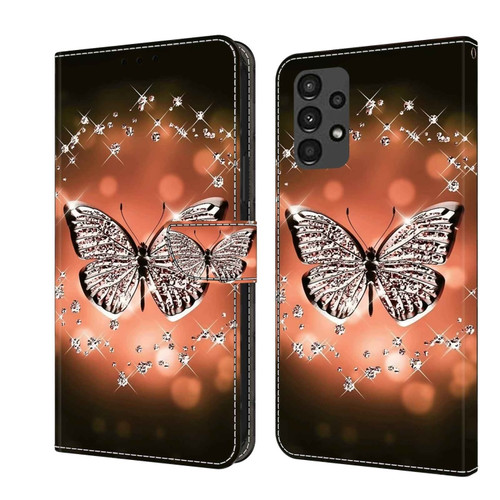 Samsung Galaxy A13 4G / 5G / A04S Crystal 3D Shockproof Protective Leather Phone Case - Crystal Butterfly