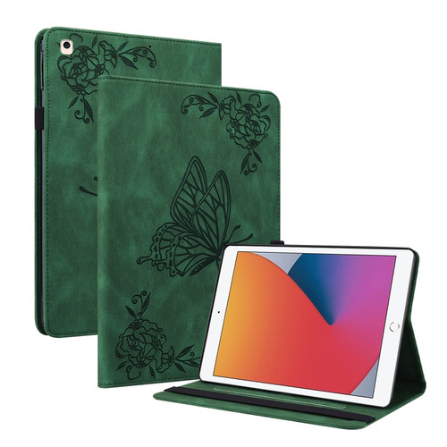 Butterfly Flower Embossed Leather Tablet Case iPad 10.2 2021&2020&2019 / Air 2019 - Green