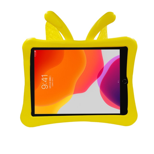 Butterfly Bracket Style EVA Children Shockproof Protective Case iPad 10.2 2021 / 2020 / 2019 / 10.5 - Yellow
