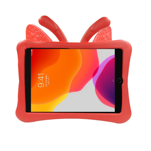Butterfly Bracket Style EVA Children Shockproof Protective Case iPad 10.2 2021 / 2020 / 2019 / 10.5 - Red