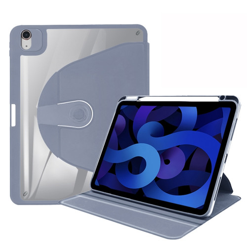 iPad 10.2 2019 / 2020 / 2021 Acrylic 360 Degree Rotation Holder Tablet Leather Case - Purple