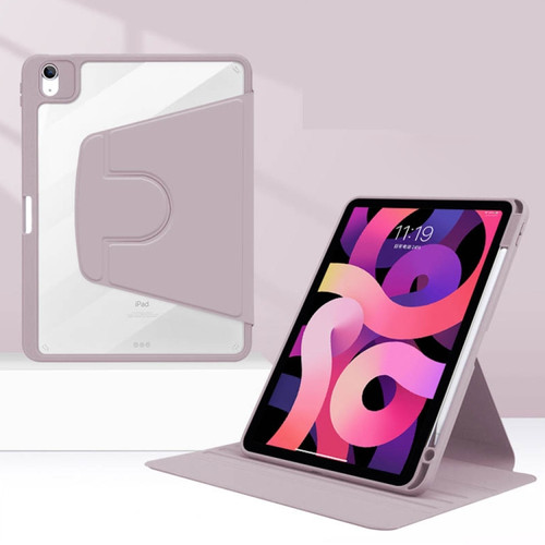 Acrylic Rotating Leather Tablet Case iPad 10.2 2021 / 2020 / 2019 - Purple