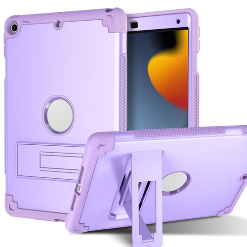 iPad 10.2 2020 / 2019 PC+Silicone Holder Tablet Case - Purple