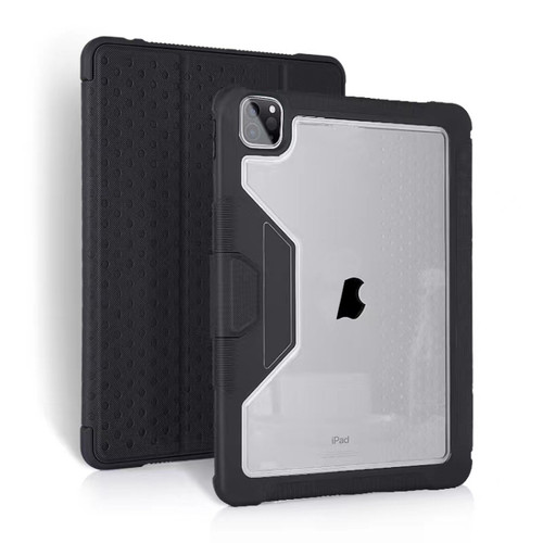 3-fold TPU Acrylic PC Smart Leather Tablet Case iPad Pro 11 2018 / 2020 / 2021 / Air 10.9 2020 / Air 10.9 2022 - Black