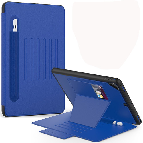 iPad 9.7 Multifunctional Tablet PC Protective Leather Case with Bracket & Card Slots & Pen Slot & Wake-up / Sleep Function - Blue