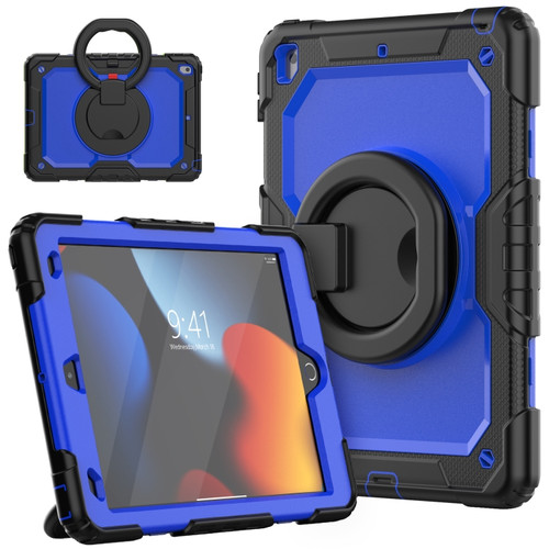iPad 10.2 2021 / 2020 / 2019 Bracelet Holder Silicone + PC Tablet Case - Dark Blue