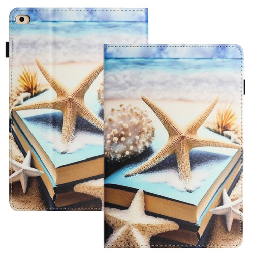 iPad 9.7 2017 2018 / 10.2 2020 2021 Sewing Litchi Texture Smart Leather Tablet Case - Starfish