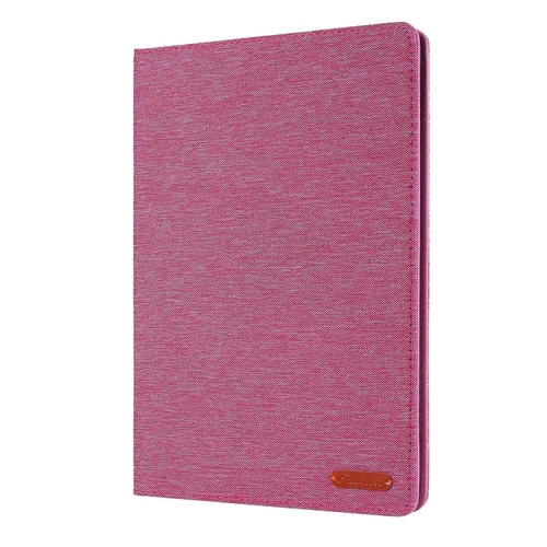 iPad 10.2 Cloth Style TPU Flat Protective Shell - Rose Red