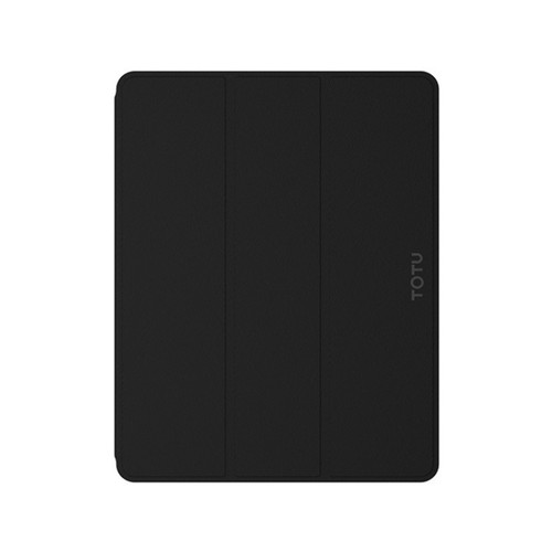 iPad 10.2 TOTUDESIGN Curtain Series Horizontal Flip PU Leather Case with Three-folding Holder & Pen Slot - Black