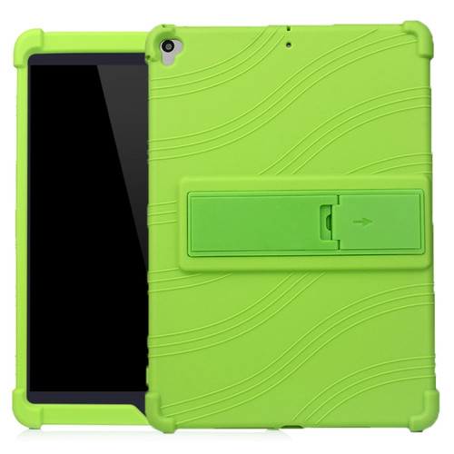 iPad 10.2 / 10.5 Tablet PC Silicone Protective Case with Invisible Bracket - Green