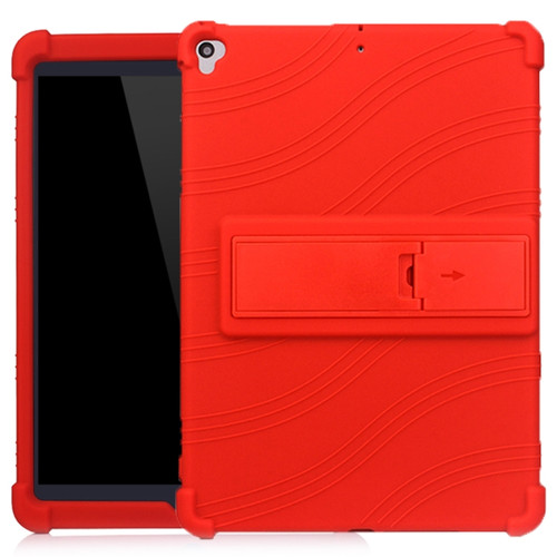 iPad 10.2 / 10.5 Tablet PC Silicone Protective Case with Invisible Bracket - Red
