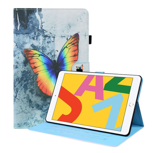 iPad 10.2 2021 / 2020 / 2019 Animal Pattern Horizontal Flip Leather Case with Holder & Card Slots & Photo Frame & Sleep / Wake-up Function - Color Butterfly