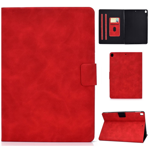 iPad 10.2 / Air - 2019 / Pro 10.5 Cowhide Texture Horizontal Flip Leather Case with Holder & Card Slots & Sleep / Wake-up Function - Red