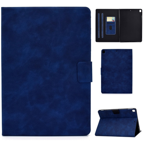 iPad 10.2 / Air - 2019 / Pro 10.5 Cowhide Texture Horizontal Flip Leather Case with Holder & Card Slots & Sleep / Wake-up Function - Blue