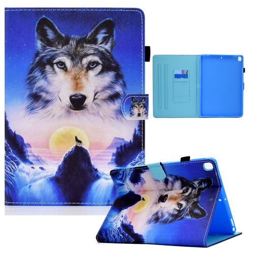 Colored Drawing Horizontal Flip Leather Case with Holder & Card Slots & Sleep / Wake-up Function iPad 10.2 2021 / 2020 / 2019 / iPad Air 10.5 - 2019 - Wolf
