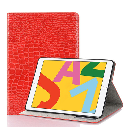 iPad 10.2 / 10.5 Crocodile Texture Horizontal Flip Leather Case with Holder & Card Slots & Wallet - Red