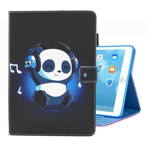 iPad 10.2 2021 / 2020 / 2019 Coloured Drawing Pattern Horizontal Flip Leather Case with Holder & Card Slots & Photo Frame - Music Panda