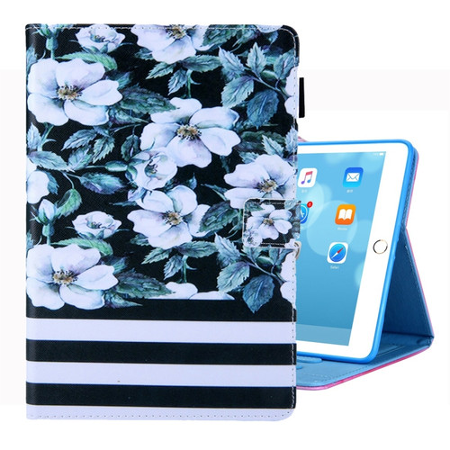 iPad 10.2 2021 / 2020 / 2019 Coloured Drawing Pattern Horizontal Flip Leather Case with Holder & Card Slots & Photo Frame - Pear Flower