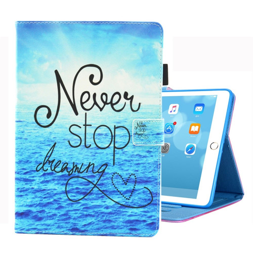 iPad 10.2 2021 / 2020 / 2019 Coloured Drawing Pattern Horizontal Flip Leather Case with Holder & Card Slots & Photo Frame - Never Stop
